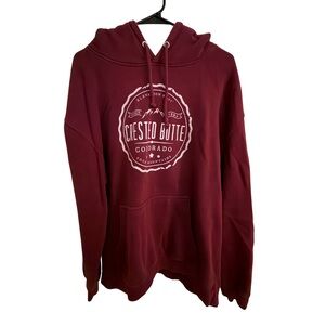 Crested Butte Colorado Hoodie Mens 2XL Burgundy Graphic Pullover